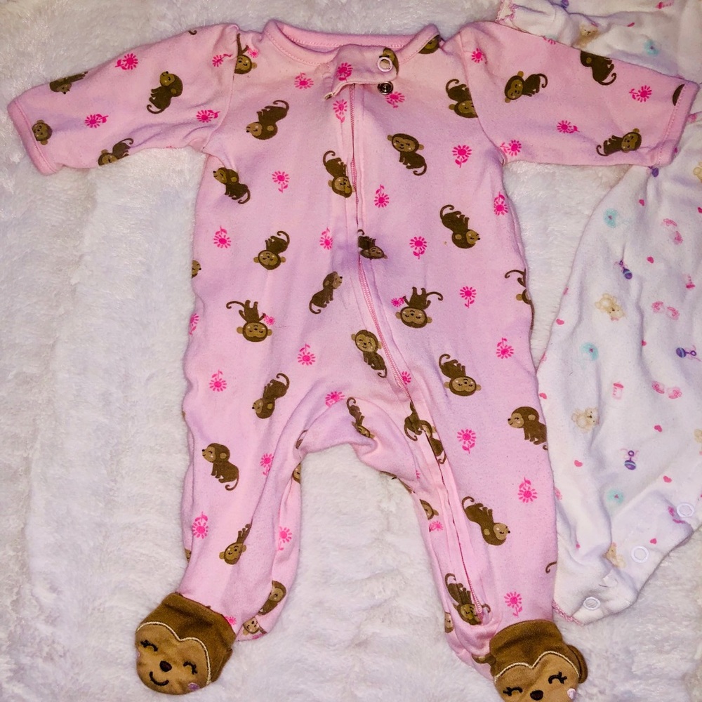 Two Baby Girls Carter’s Sleep/Play - Picture 2 of 3